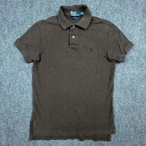 Polo Ralph Lauren Polo Shirt Mens S Brown Custom Fit Cotton Pique Preppy Logo